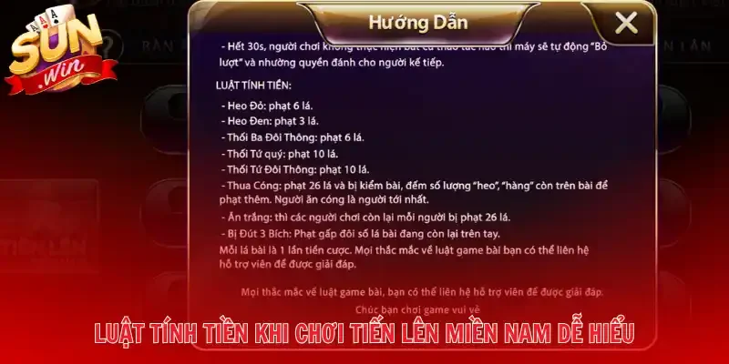 Luật tính tiền khi chơi tiến lên miền Nam dễ hiểu