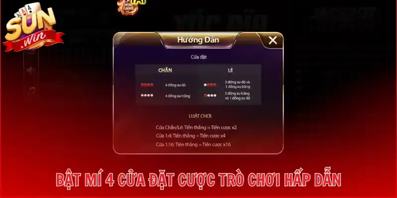 Bật mí 4 cửa đặt cược trò chơi hấp dẫn